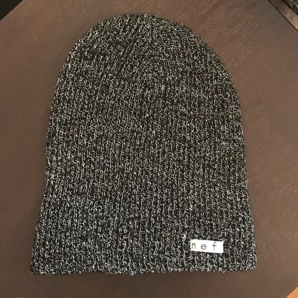Heather grey nef beanie